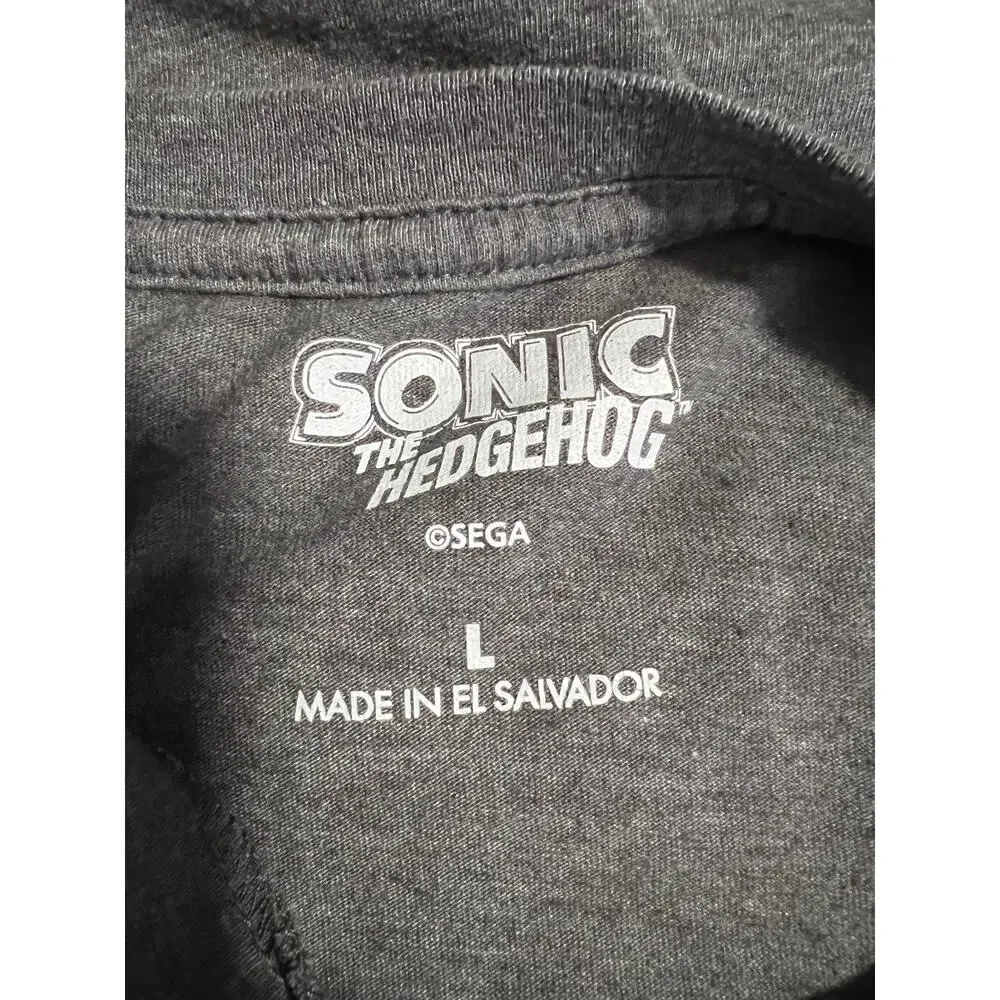 Old Navy Kids Sonic the Hedgehog Christmas Tee Gray Holiday Graphic Size L 10-12